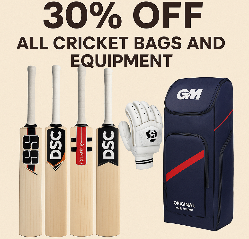 30% Off All Cricket Bags and Equipment
